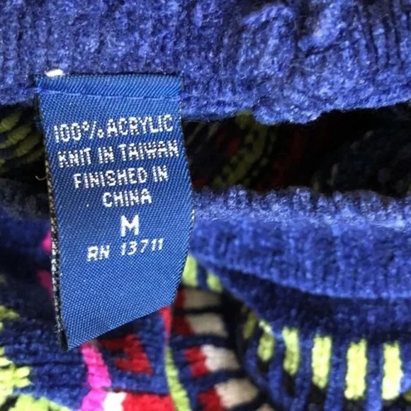 Karen Scott Chenille Sweater Nordic Size Medium Mock Neck - Picture 5 of 5